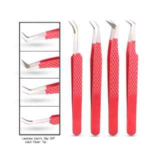 Pinzas de extensión de pestañas de acero inoxidable hechas a medida profesionales nuevos empuñaduras de diamante para injertar pestañas punta puntiaguda - Product Image 2