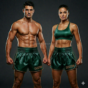 Shorts de Muay Thai personnalisés OEM, vente en gros, sublimation, satin, fabrication en usine, sans décoloration, pour boxe, kickboxing, arts martiaux mixtes - Product Image 5