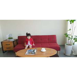 Minimally Designed Multifunctional <b>Convertible</b> <b>Sofa</b> <b>Bed</b> Red 168x86x33cm SFG68021 Reclining Wooden for Living Room Home Furniture - Product Image 5
