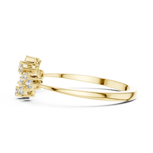 Anillo de Compromiso con Racimo de Diamantes Redondos y Engaste de Corona Elevada |   Diseño de Joyería Fina Nupcial Elegante - Product Image 5