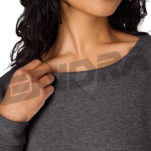 Sweat-shirt gris anthracite pour femme, tissu doux et respirant, coupe décontractée, style streetwear décontracté, à porter au quotidien, confortable, tendance, toutes saisons - Product Image 4