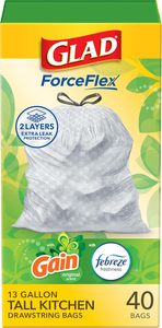 Bolsas de Basura Glad ForceFlex para Cocina, 13 Galones, Aroma Gain Original, Paquete de 40 (El Paquete Puede Variar) - Product Image 4