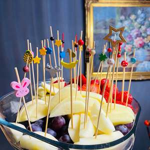 100 Pezzi Assortiti di Stuzzicadenti in Bambù da 5 Pollici per Cocktail, Frutta, Antipasti e Artigianato - Product Image 2