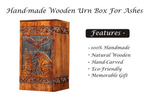 Handmade Rosewood Urnสําหรับเถ้ามนุษย์Eagle Designไม้Urnกล่องส่วนบุคคลCremationชายหญิงขนาดใหญ่Yeaksake Urn - Product Image 3