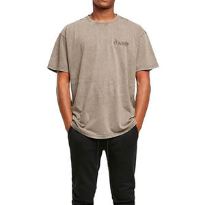 เสื้อยืดผู้ชายผ้าดิบผ้าครอปผ้าฝ้าย100% Boxy ขนาดใหญ่พิเศษ - Product Image 6