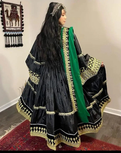 Vestido Afgano Kuchi Hecho a Mano, Vestido Tribal Tradicional Bordado para Mujer, Vestido Afgano Largo de Color Pashtun, Vestido Afgano Kuchi - Product Image 2