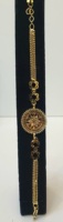 Parure de bijoux tendance en laiton plaqué or 24 carats avec pendentif à pompon classique, collier, boucles d'oreilles, bracelet et bague pour femme, idéale pour mariage et soirée
