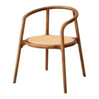 Chaise scandinave de style mid-century en teck massif, dossier incurvé, rembourrage doux et chaleureux, chaise de salle à manger ou de salon écologique pour appartement
