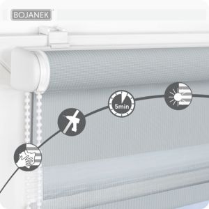 BOJANEK ROLLER ZEBRA Stores verticaux rêveurs jour et nuit en tissu polyester pour la maison et le bureau, couleurs TRIO GREEN personnalisables - Product Image 3