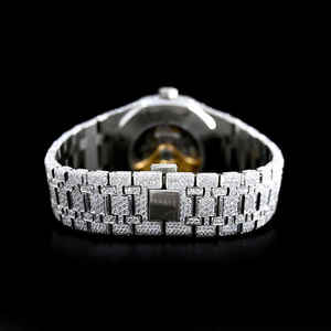 La mejor calidad Lab Grown VVS Clarity Moissanite Diamond Reloj automático Distribuidor al por mayor Reloj de cuarzo de lujo con piedras tachonadas - Product Image 2