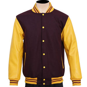 Vestes universitaires respirantes et à col ras du cou, manches complètes, veste de baseball universitaire pour hommes, avec impression de logo personnalisé, vente en gros - Product Image 6