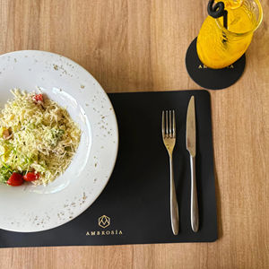 Washable Eco-Friendly Luxury Genuine Leather <b>Place</b> <b>Mat</b> for Restaurant Dining <b>Table</b> Non Slip Waterproof Heat Resistant LPM-0037 - Product Image 1