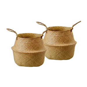 PANIERS DE VENTRE EN SEAGRASS avec poignées Panier en paille écologique pour salon, chambre et usage extérieur - Product Image 1