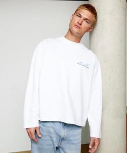 Manches longues lourd 200 grammes coton Vintage surdimensionné imprimé graphique grande taille Streetwear Hip Hop solide blanc Streetwear - Product Image 3