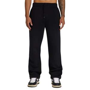 Pantalón de chándal relajado colectivo negro para hombre, algodón de peso pesado suave, ajuste cómodo, cintura elástica, uso diario Premium - Product Image 1