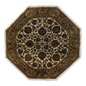 Tapis indien noué à la main, unique en son genre, 7'9 x 7'9 - Product Image 1
