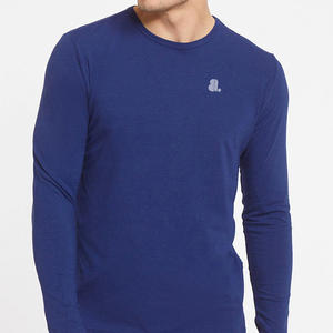 T-shirt à manches longues pour homme, col rond, en coton, logo personnalisé, t-shirt à manches longues pour homme, col rond - Product Image 4