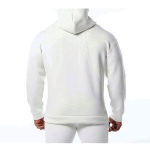 Survêtement de qualité supérieure pull blanc uni sweat à capuche taille décontractée sweat à capuche et pantalon de survêtement ensemble sweat à capuche hommes - Product Image 3