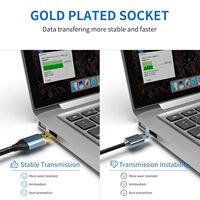 SYONG USB 3.0 Aktives Verlängerungskabel, Typ A Stecker auf Typ A Buchse, Typ C Anschluss 5Gbps Datenübertragungskabel USB-Repeater