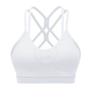 Sujetador deportivo activo para mujer con logotipo personalizado Top de gimnasio de LICRA con cuello redondo sexy de talla grande transpirable a la venta - Product Image 1