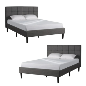 Cama King Size de lujo de alta calidad, muebles de dormitorio de tela, diseño contemporáneo, marco de cama de madera copetudo de Indonesia - Product Image 4
