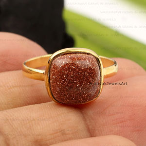 Bague pour femme en argent sterling 925 de luxe à la mode plaqué or 18 carats 10mm coussin éternité vermeil pierre d'or marron fin parfaite - Product Image 1
