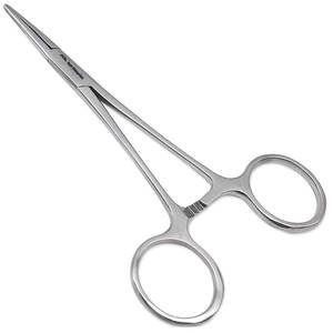 Pinzas Hemostáticas de Precisión Kelly, Rectas, de Acero Inoxidable, con Bloqueo, Acabado Plateado, Juego de Instrumentos Médicos y Dentales - Product Image 1