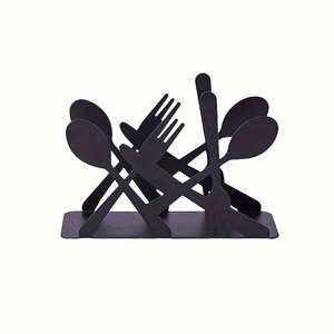 Porte-serviettes pour Table noir ferme cuisine Cocktail à manger porte-serviettes en papier en acier inoxydable porte-distributeur de serviettes - Product Image 5