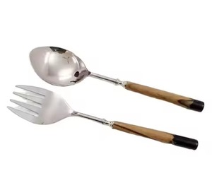 Couverts en acier inoxydable Salade Outils Gadget Set Argent Poli Cuillère Set - Product Image 6