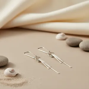 Chic Minimalist <b>Silver</b> <b>Dangle</b> <b>Earrings</b> for Women Chic Minimalist Jewelry - Product Image 2