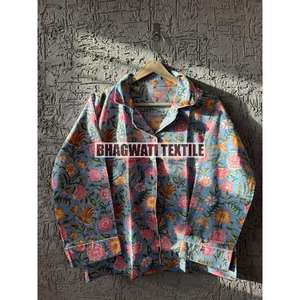 ชุดนอนผู้หญิงผ้าฝ้ายพิมพ์ลายดอกไม้, ชุดนอนผ้าฝ้ายเนื้อนุ่มใส่สบายเหมาะสำหรับใส่ในฤดูร้อน - Product Image 1