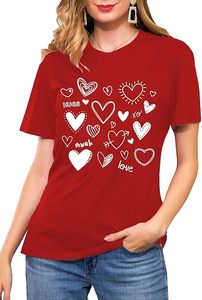 T-shirt en coton slim fit pour femme, imprimé logo Peace Love Music, col rond, manches courtes, en jersey décontracté, imprimé numérique - Product Image 4