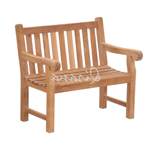 Banc de jardin en bois massif de qualité supérieure de 100 cm 2 places pour salle à manger en plein air, villa et parc Design moderne - Product Image 2