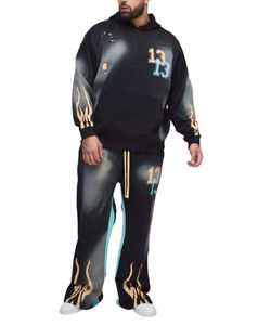 Nouveau survêtement évasé exquis de haute qualité fabriqué à partir d'un ensemble de lavage à l'acide anti-boulochage respirant en polaire luxueuse - Product Image 6