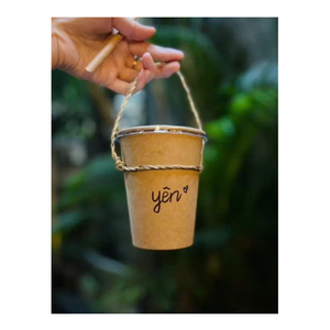 wholesale natural <b>bamboo</b> bubble tea <b>cup</b> holder - sustainable handmade portable drink carrier for eco-friendly lifestyle - Product Image 2