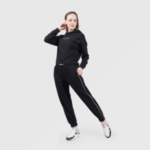 Joggers imprimés décontractés avec taille élastique, taille basse, respirants, effet froissé, taille XL, leggings noirs pour les saisons été-automne - Product Image 4