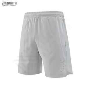 Pantalones Cortos Deportivos para Hombre, Diseño de Malla Transpirable, Bolsillos, Patrón Sólido, Material de Algodón y Elastano, Servicio OEM, Adultos - Product Image 3