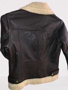 Veste à capuche d'hiver en cuir véritable pour unisexe avec fausse fourrure coupe-vent et doublure en coton respirant en tissu de toile durable - Product Image 3