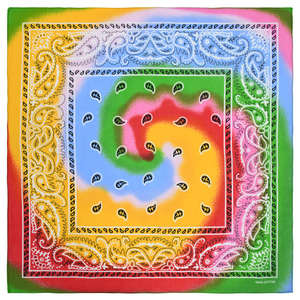 Pañuelo de Algodón 100% Reciclado con Estampado Digital Personalizado de Hip Hop, Estilo Vaquero, Tie-Dye Degradado, Diseño Cuadrado Paisley - Product Image 4