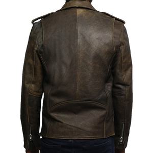 Chaqueta de Motociclista de Cuero Vacuno Genuino de Primera Calidad con Cuello Alto para Hombre, Ropa Elegante para Motociclismo y Carreras de Autos con Decoración de Piel - Product Image 2
