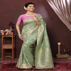 Sari de créateur de qualité supérieure avec broderie lourde et chemisier assorti pour mariage ethnique indien, idéal pour les fêtes, séchage rapide, vente en gros indienne - Product Image 4