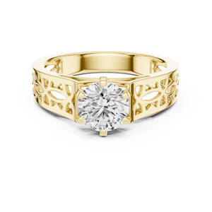 Anillo Solitario Vintage Tallado con Diamante de Laboratorio de 1 Quilate, Chapado en Oro Amarillo de 18 Quilates con Rodio, Certificado IGI, de Lujo, para Compromiso o San Valentín - Product Image 4