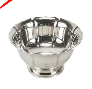 Forme ronde finie dorée de qualité supérieure avec bol à chocolat sur pied - Product Image 3