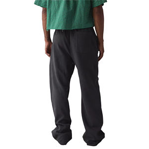 Pantalons de survêtement pour hommes, coupe ample décontractée, 100% coton, légers, à devant plat, taille mi-haute, pantalons de jogging d'hiver, streetwear de créateur - Product Image 3