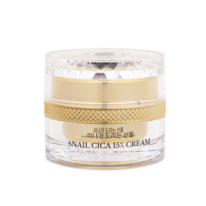 Crema Facial Coreana LINA SNAIL 15% CICA 50ml, Cuidado Diario de la Piel, Reafirmante, Blanqueadora, Antiarrugas, Antienvejecimiento, Iluminadora e Hidratante - Product Image 1