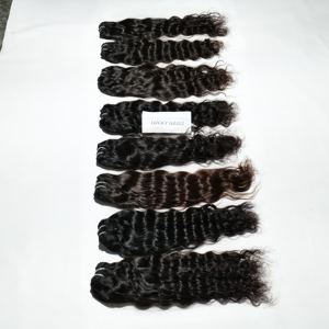 Naturel Remy brut non transformé vietnamien cheveux en vrac lâche vague profonde Style Super Double dessiné ondulé noir faisceaux en gros vierge - Product Image 1