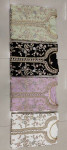 "Elegante conjunto de Georgette Gharara Plazo de imitación con bordado completo de piedra Zarkan, trabajo de secuencia y elegancia de borde Dupatta" - Product Image 3