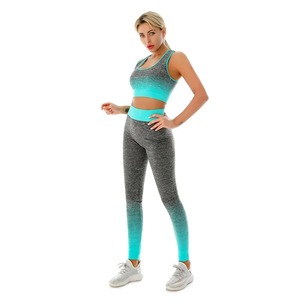 Conjuntos de 2 piezas Trajes de mujer Conjunto de yoga Elástico Cambio gradual Sujetador deportivo Medias Traje de yoga Conjunto Fitness Entrenamiento Leggings deportivos - Product Image 6