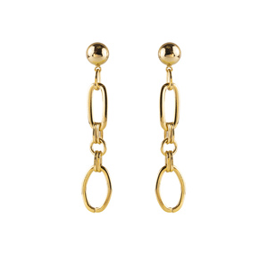 Pendientes de cadena hechos a mano en Italia para mujer, chapados en oro de 18 quilates - Product Image 1