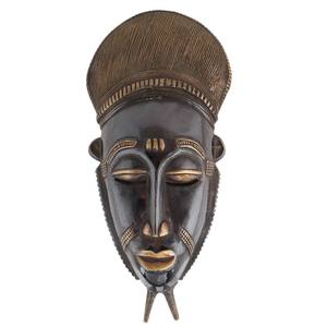 Fait à la main en laiton indien Bronze Antique hommes africains Sculptures de visage Statue décoration de la maison articles cadeaux longueur: 33.00 CM SNS-1366 - Product Image 1